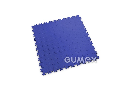 Dlaždica pre stredné zaťaženie FORTELOCK 2080, hrúbka 7mm, 510x510mm, 92°Sh, dezén peniažkový, PVC, modrá